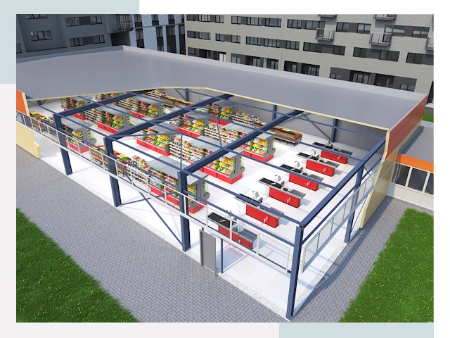 Строительство магазинов в Баксан от 606 руб. за м²