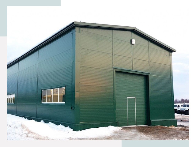 Двускатные ангары в Баксане