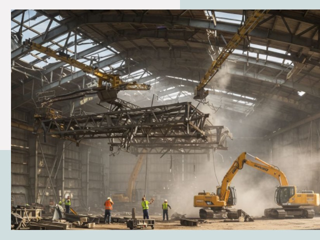 Демонтаж ангаров в Баксане от 606 руб. за м²